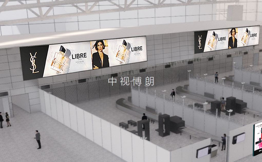 广州机场广告-T1国内国际安检区高空灯箱套装