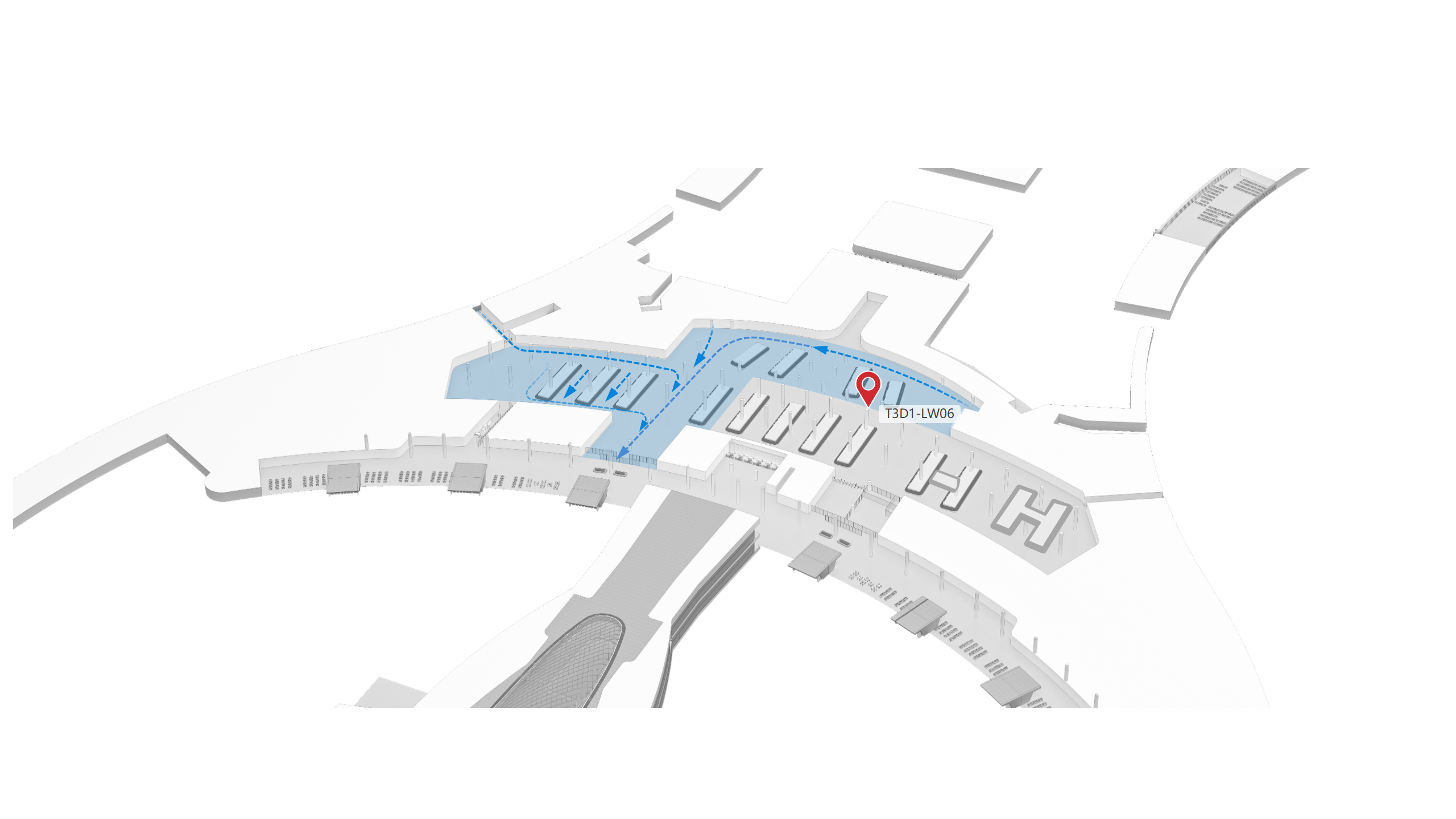 广州白云机场广告-T3国内到达行李厅灯箱4位置图