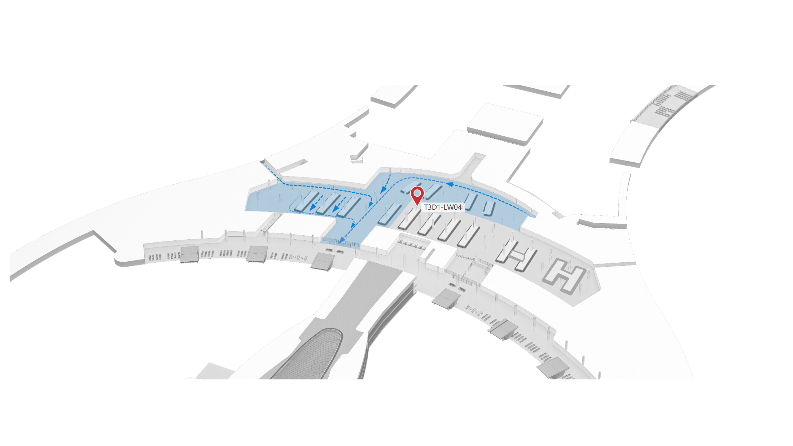 广州白云机场广告-T3国内到达行李厅灯箱2位置图