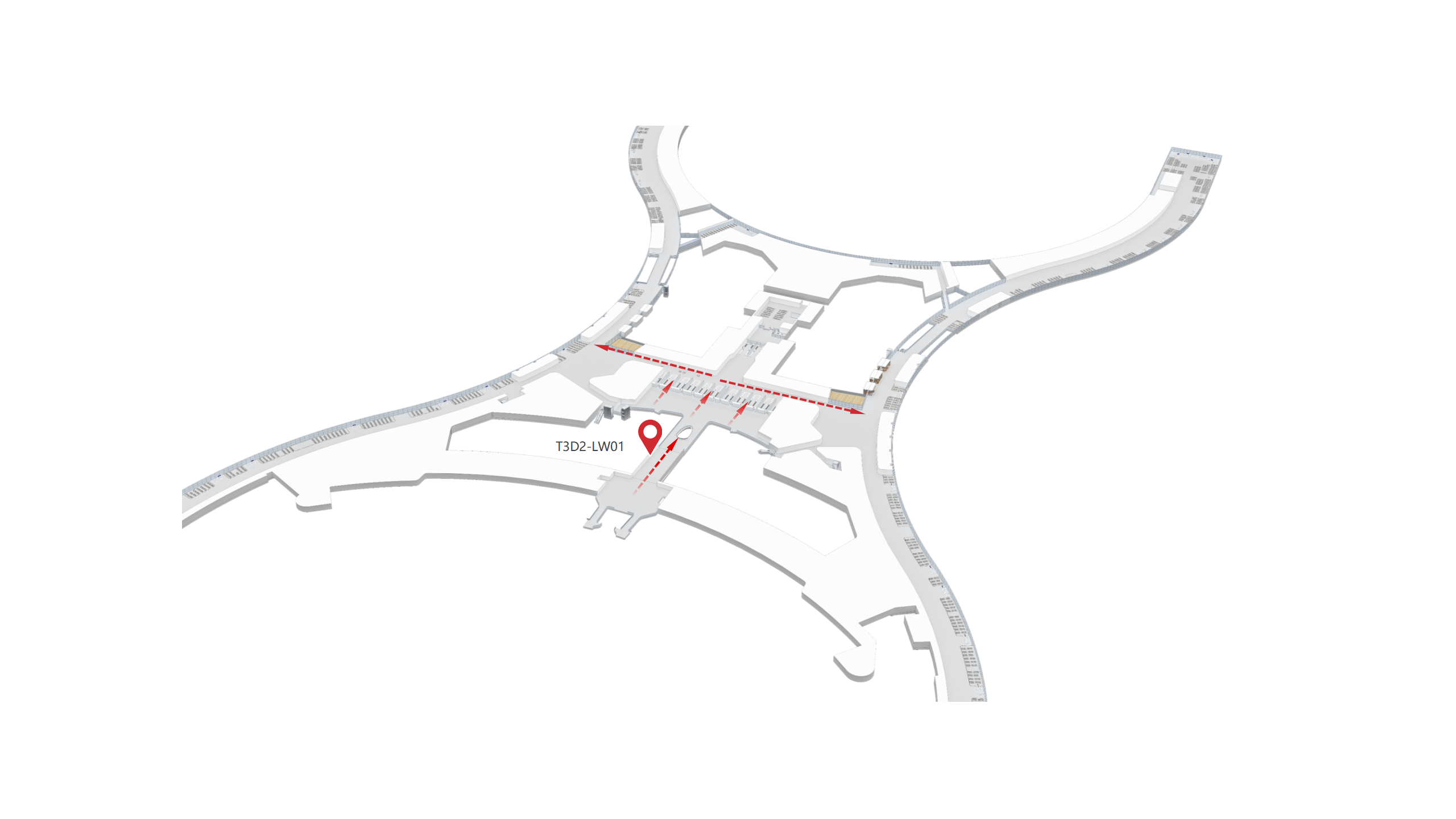 广州白云机场广告-GTC通往国内安检通道灯箱1位置图