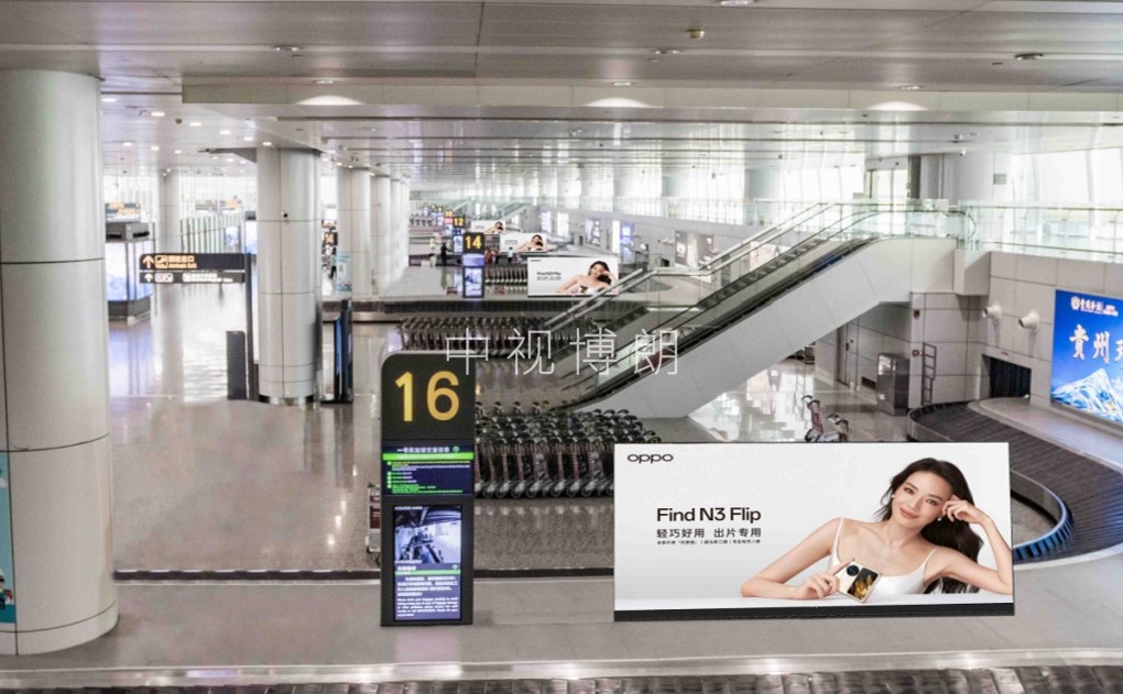 广州机场到达行李厅刷屏广告