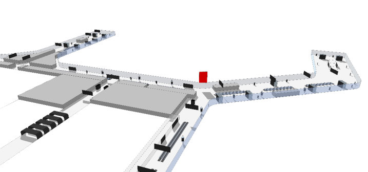 广州白云机场广告-T2国内混流区LED大屏位置图