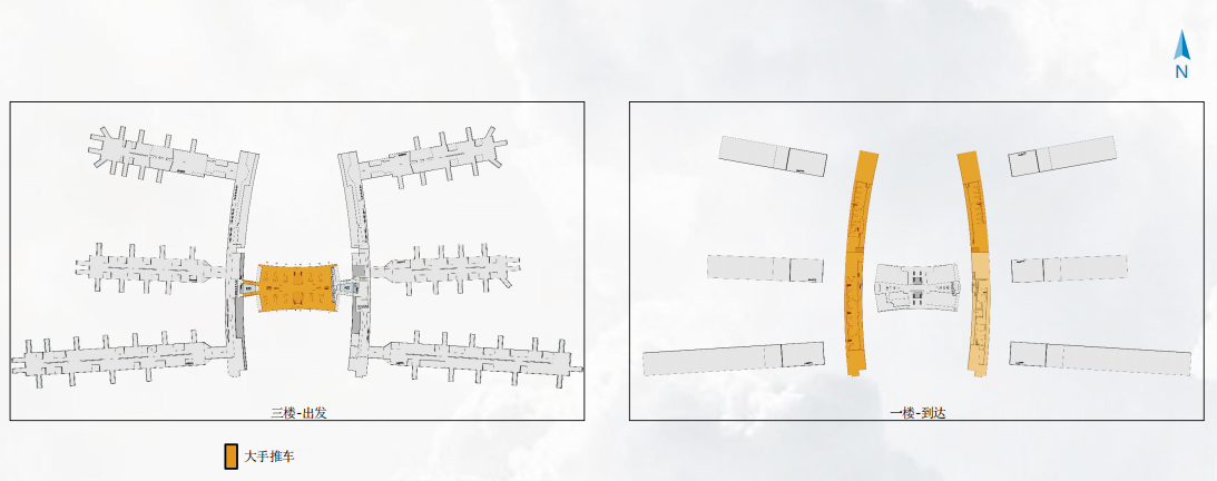 广州白云机场广告-T1大手推车A型媒体位置图