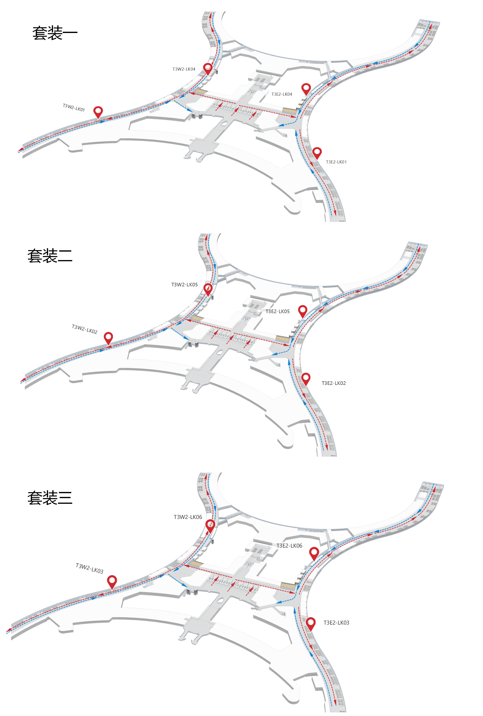 广州机场广告-T3国内混流区包柱灯箱套装点位图