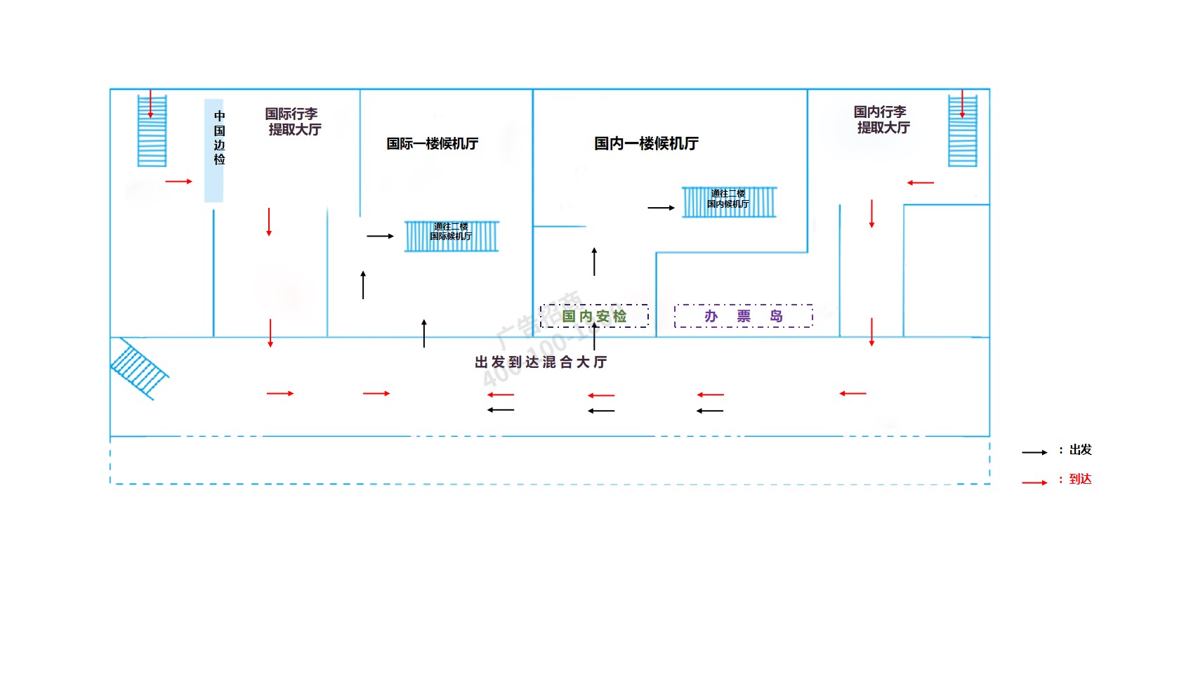 淮安机场广告-手推车位置图