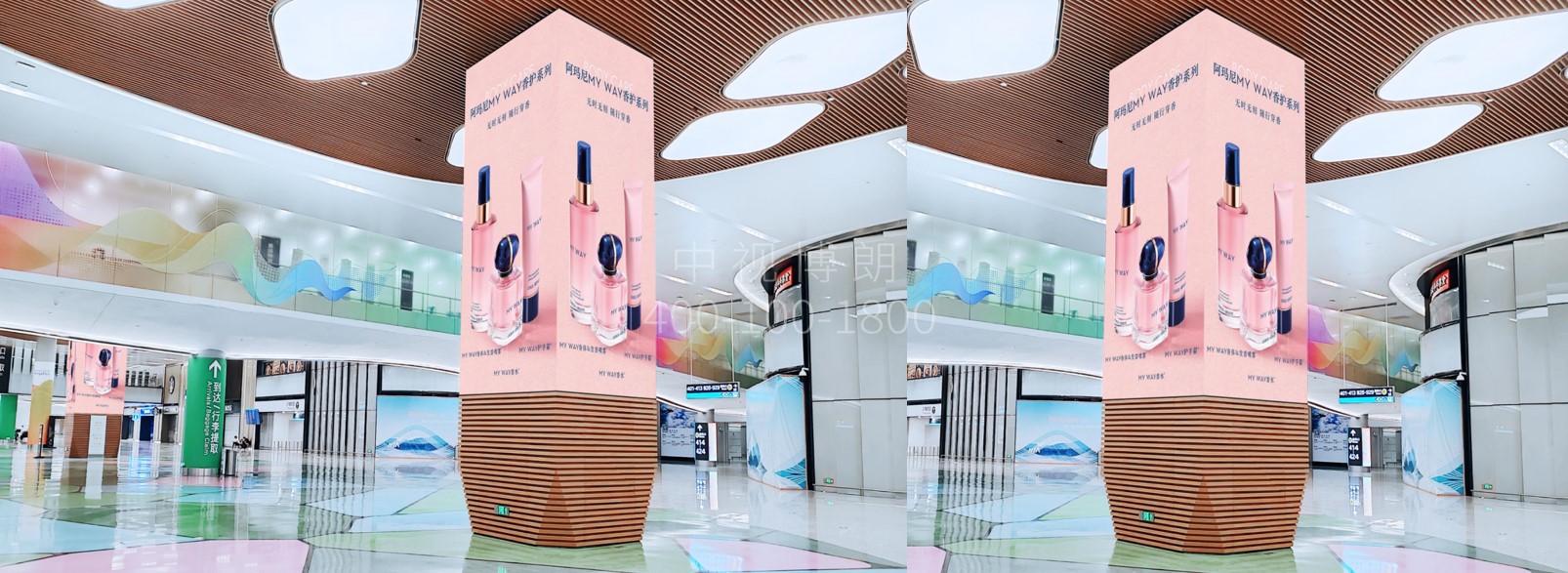 杭州萧山机场广告-T4出发到达混流层LED包柱套装