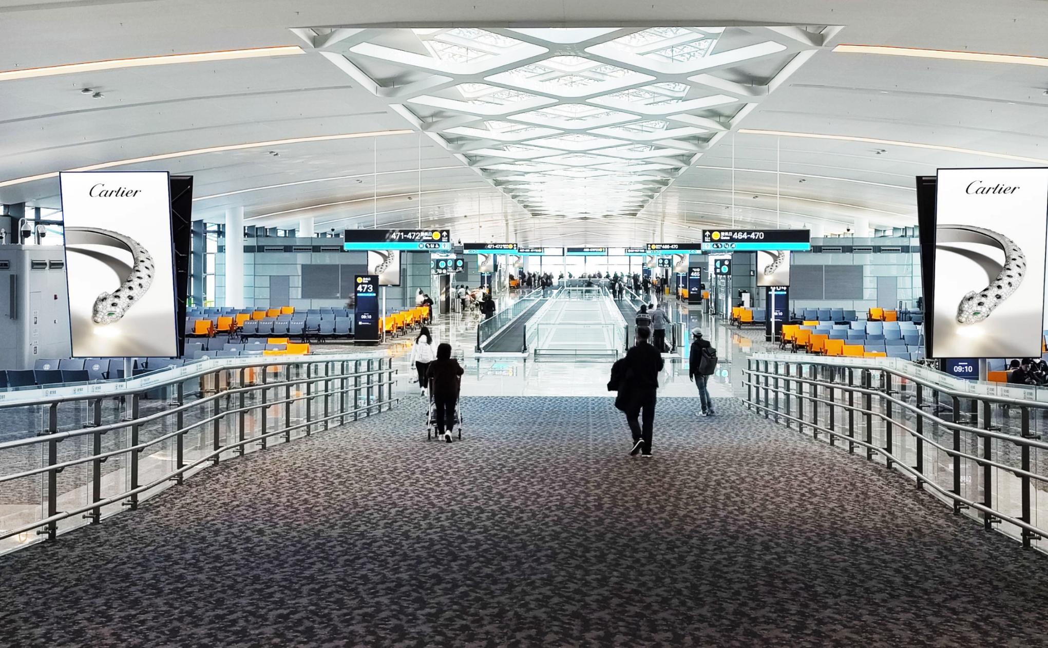 杭州萧山机场广告-T4国际出发候机区刷屏