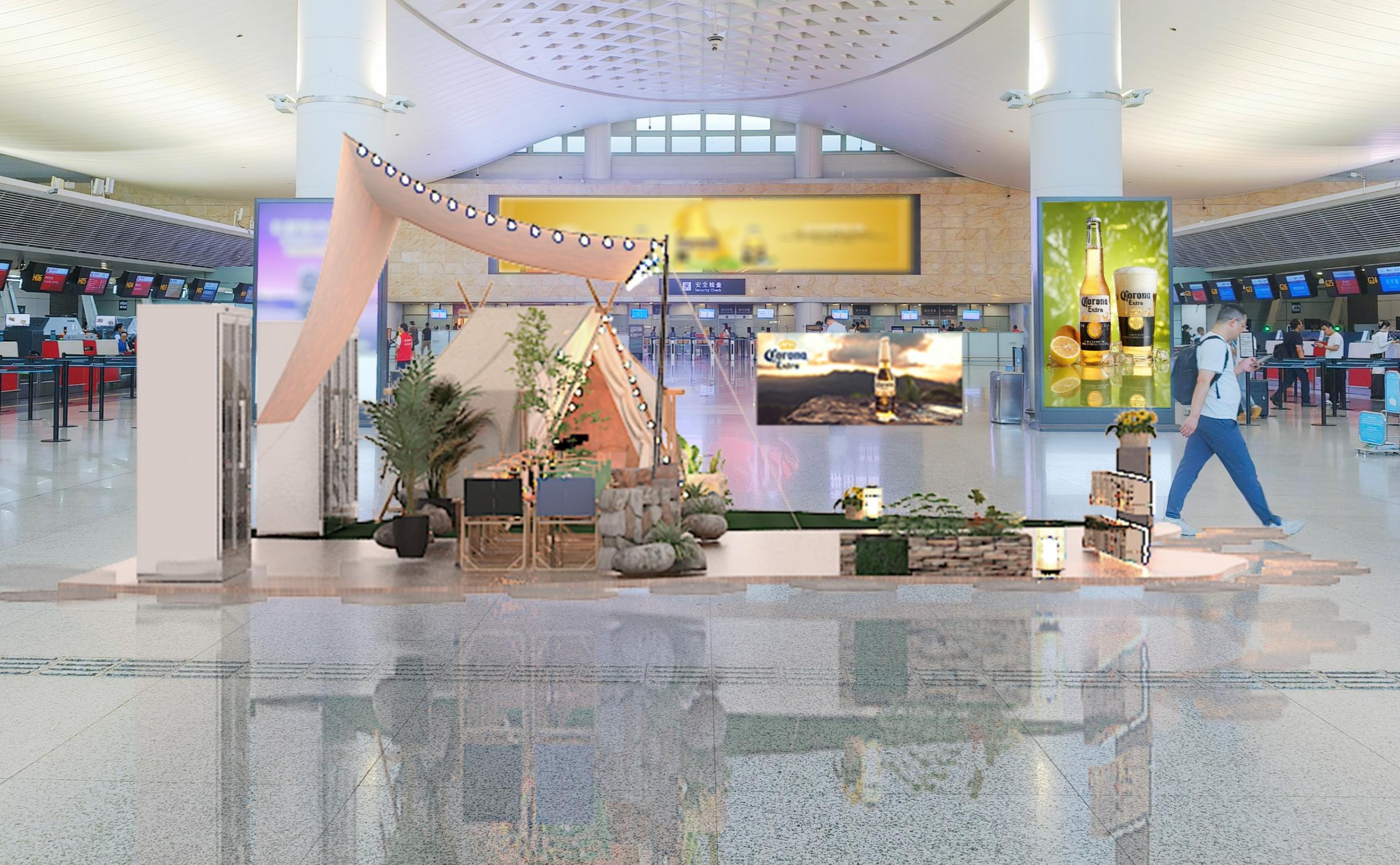 杭州萧山机场广告-T3国内出发办票厅展位1