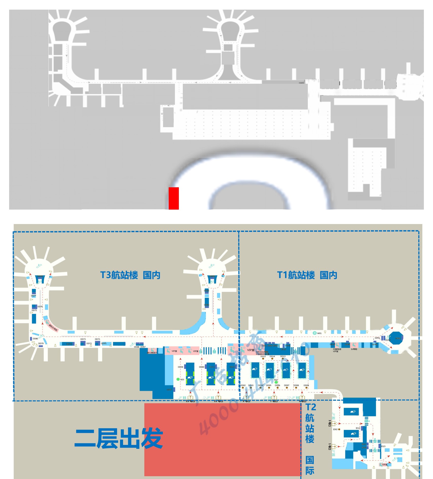 杭州萧山机场广告-T3航站楼下桥处灯箱TAXI02位置图