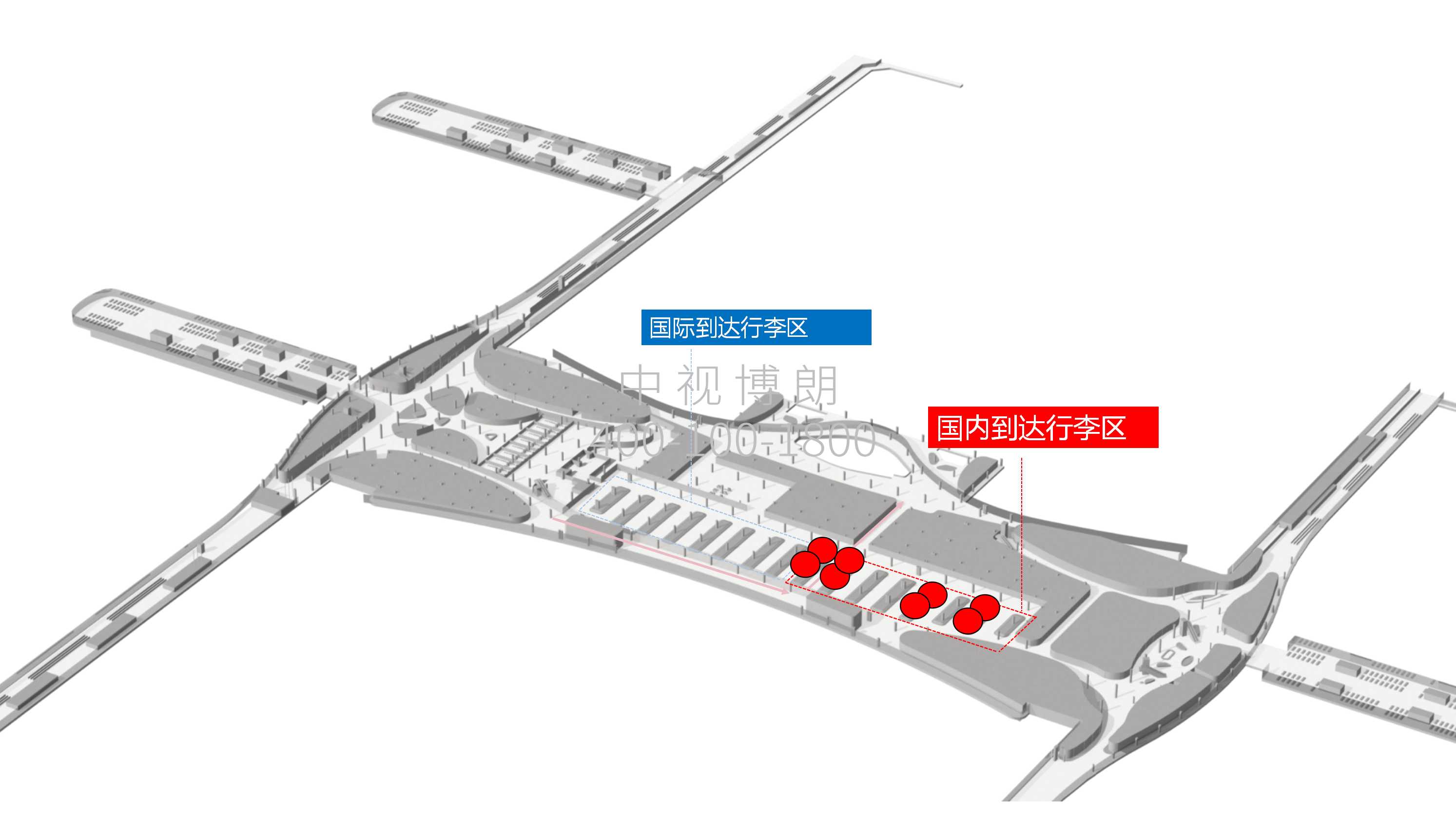 杭州机场广告-T4到达行李转盘LED屏套装点位图