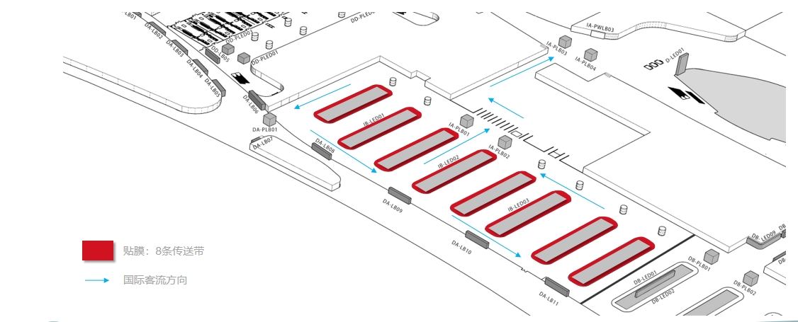 杭州萧山机场广告-T4国际到达行李厅位置图