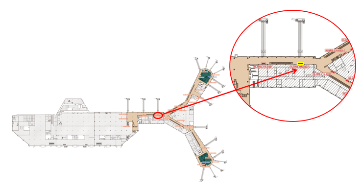 哈尔滨太平机场广告-到达通廊灯箱D022位置图