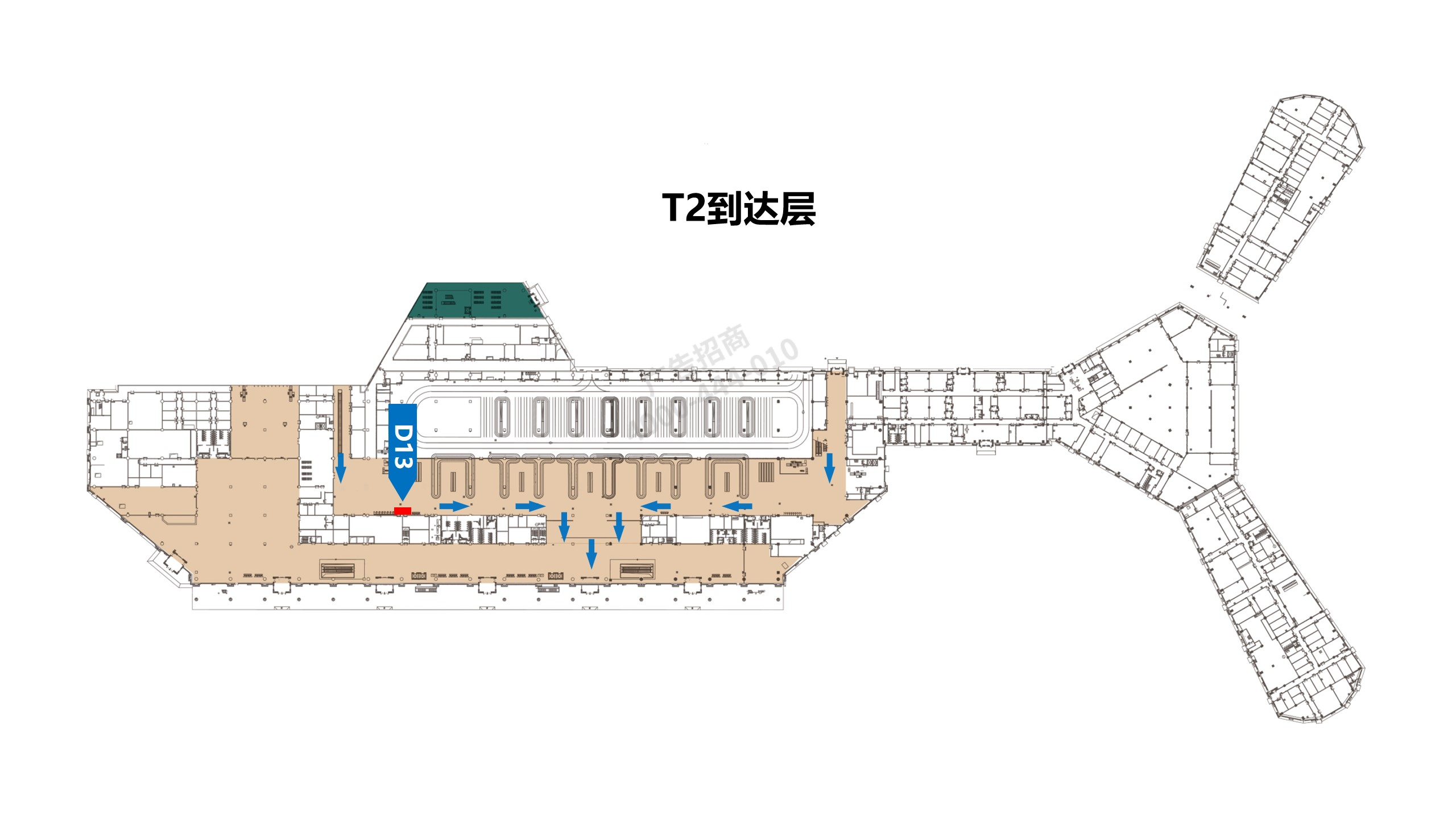 哈尔滨太平机场广告-到达行李厅灯箱3位置图