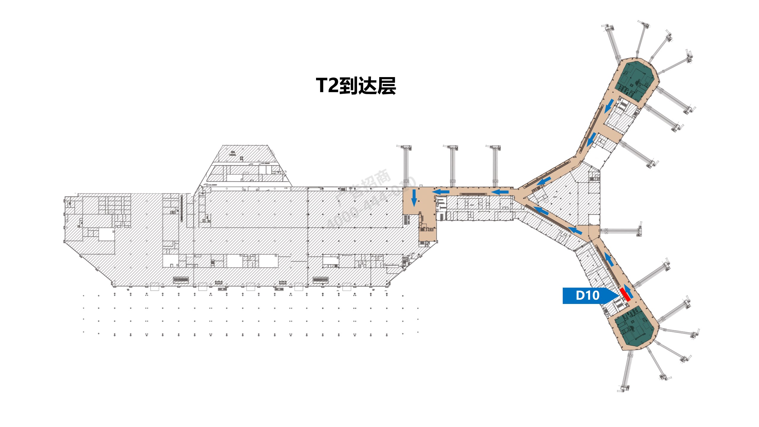 哈尔滨太平机场广告-到达通廊墙面灯箱10位置图