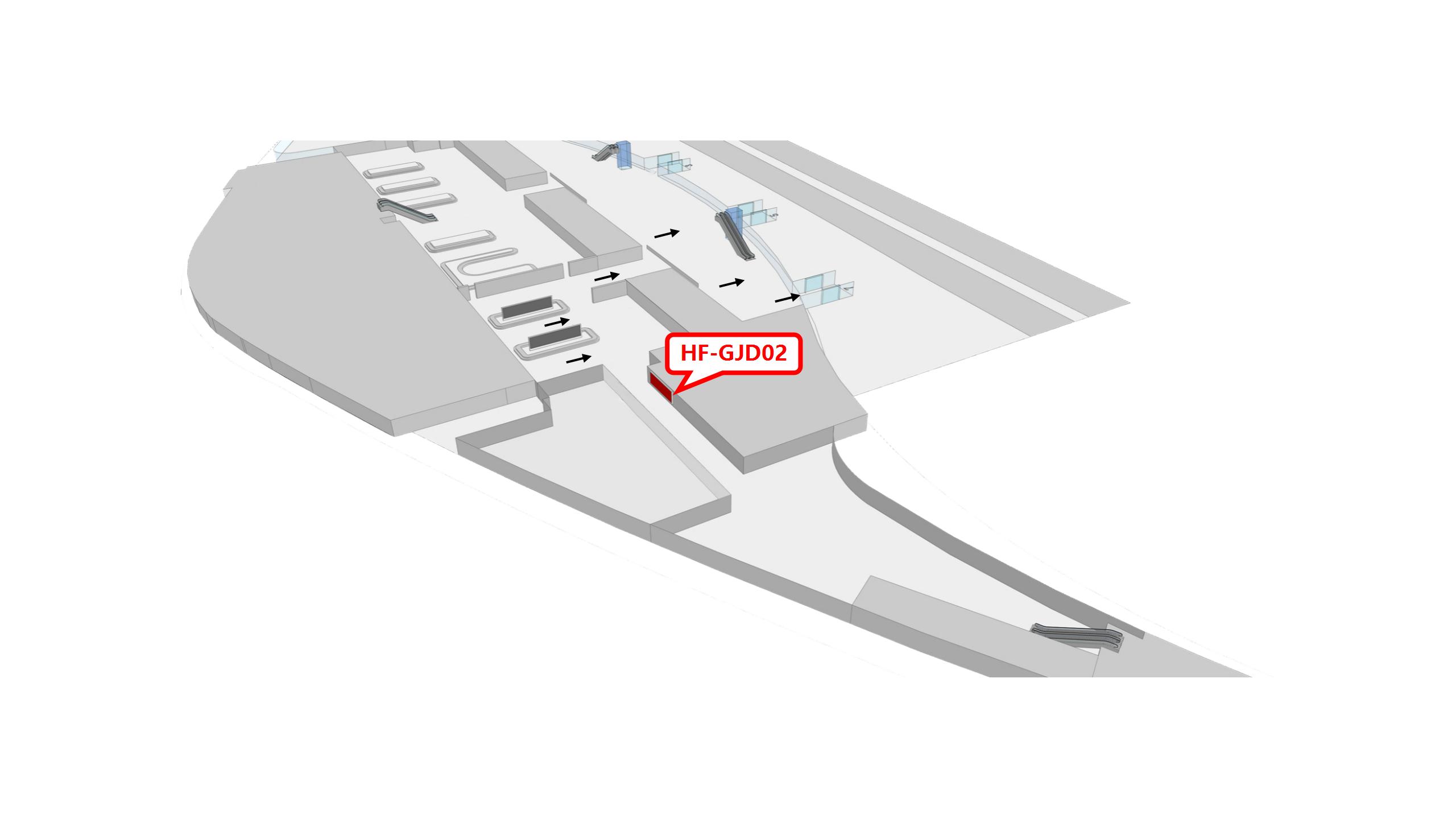 合肥新桥国际机场广告-国际到达行李提取大厅墙体灯箱1位置图
