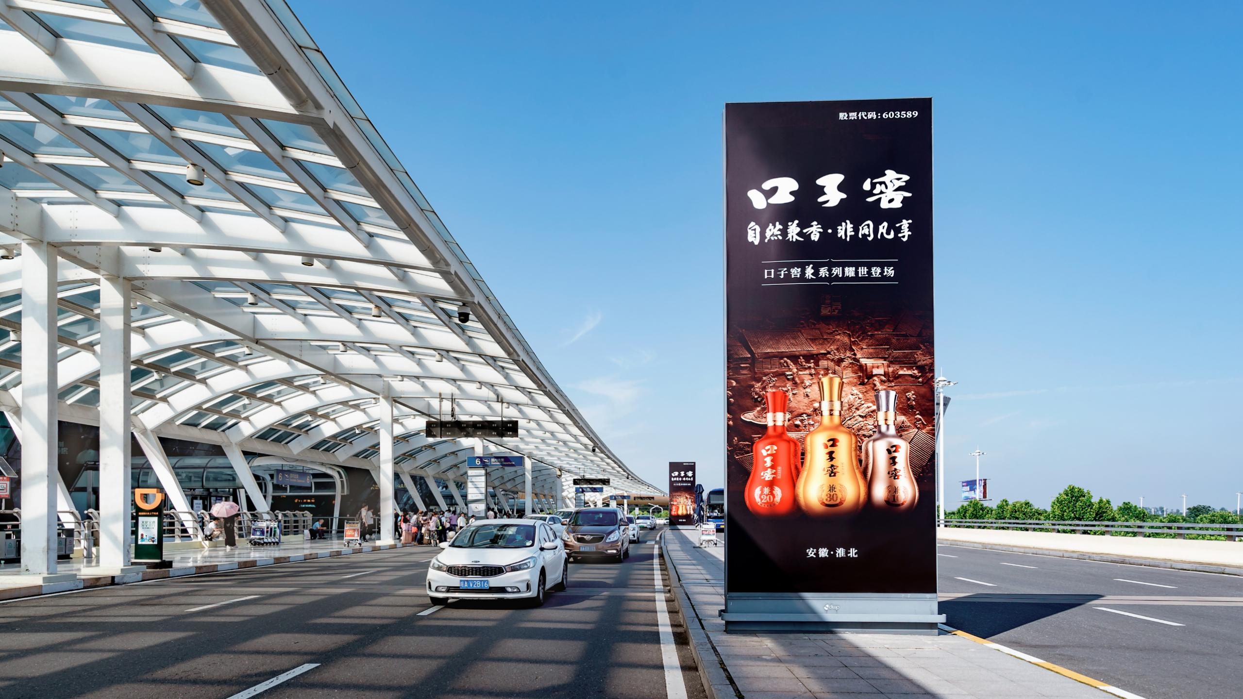 合肥机场广告-机场出发入口图腾灯箱套装