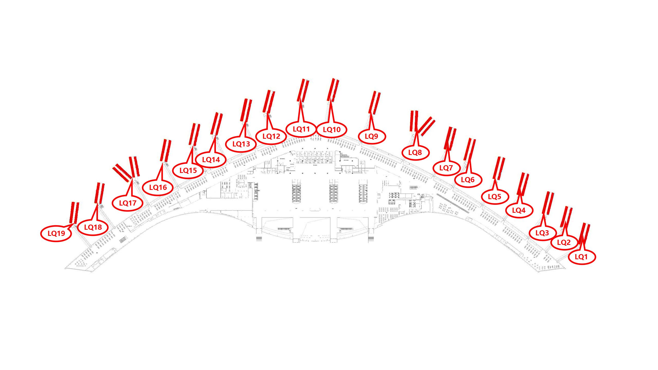 合肥新桥国际机场广告-国际国内外廊桥单透贴位置图