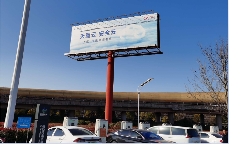 合肥新桥国际机场广告-机场进出路双面高炮广告牌D5