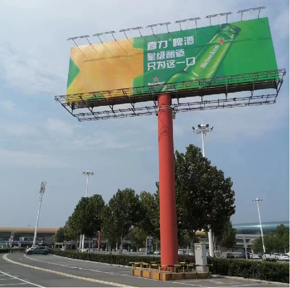 合肥新桥国际机场广告-机场进出路双面高炮广告牌D6