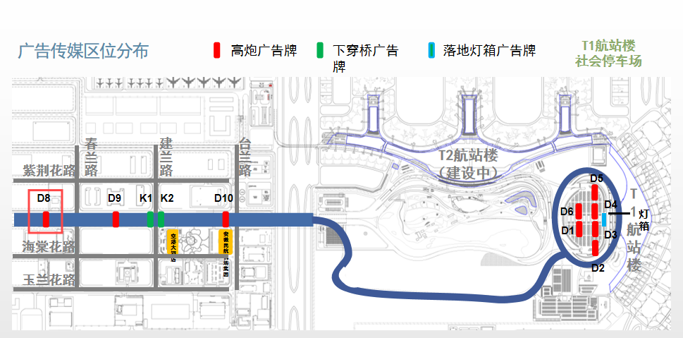合肥机场广告-户外D8高炮广告牌点位图