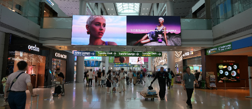 韩国首尔仁川国际机场广告-T1出发候机通廊LED屏2