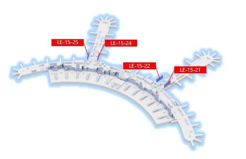 韩国首尔仁川国际机场广告-T1出发候机厅LED屏套装2点位图