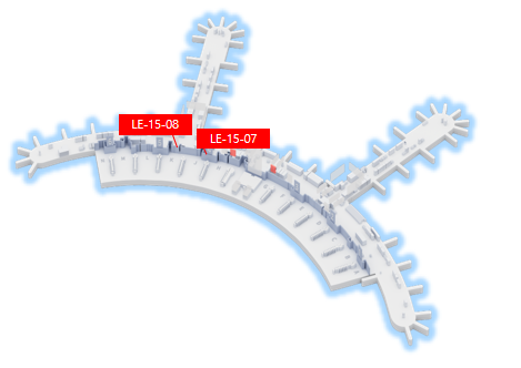 韩国首尔仁川国际机场广告-T1出发大厅LED屏套装点位图