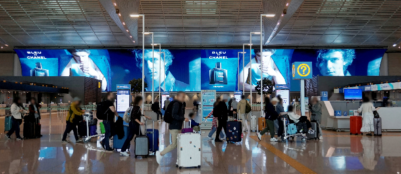 韩国首尔仁川国际机场广告-T2出发区LED屏套装