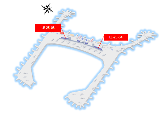 韩国首尔仁川国际机场广告-T2出发区LED屏套装点位图