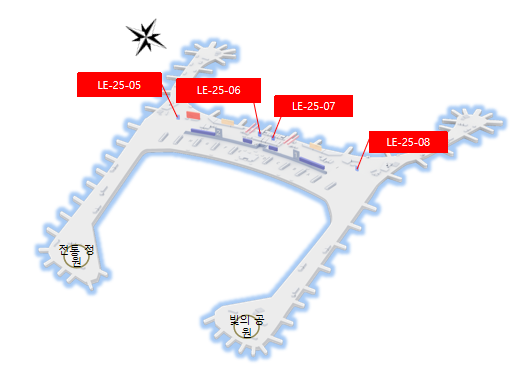 韩国首尔仁川国际机场广告-T2出发商业区LED屏套装点位图