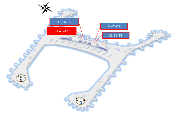 韩国首尔仁川国际机场广告-T2出发通廊LED屏点位图