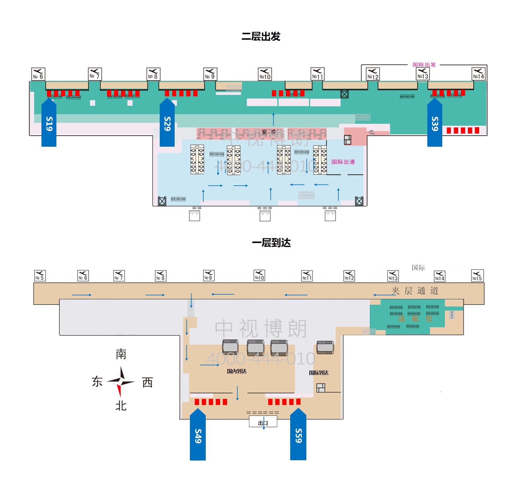呼和浩特白塔国际机场广告-国内出发到达全覆盖电视及刷屏位置图