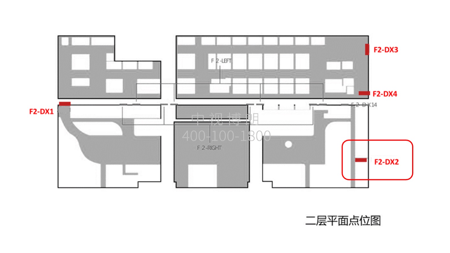 海口美兰机场广告-停车楼南侧出口墙面灯箱F2-DX2位置图