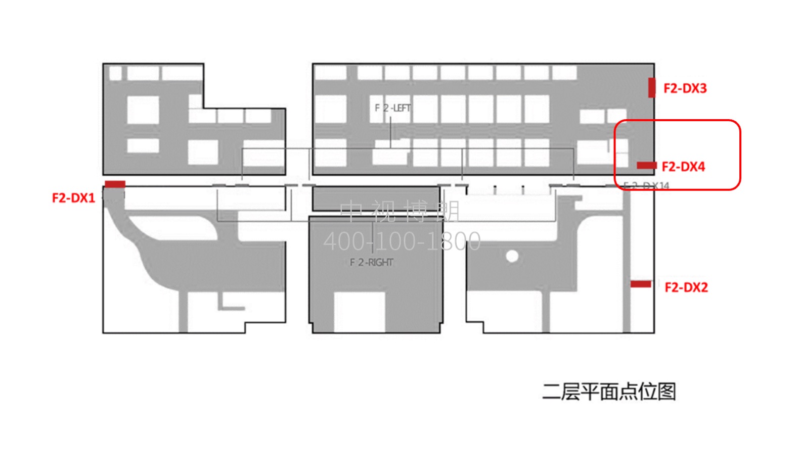 海口美兰机场广告-停车楼出口墙面灯箱F2-DX4位置图