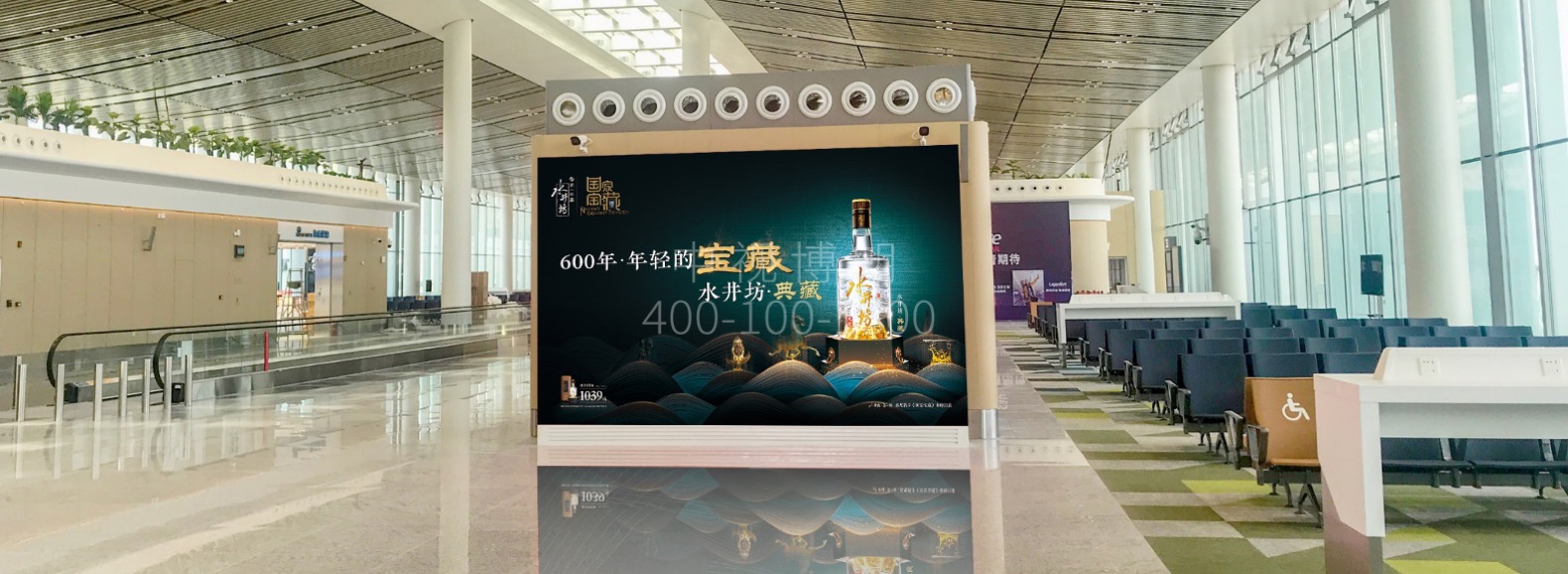 海口美兰机场广告-T2出发候机区灯箱套装HD01-2