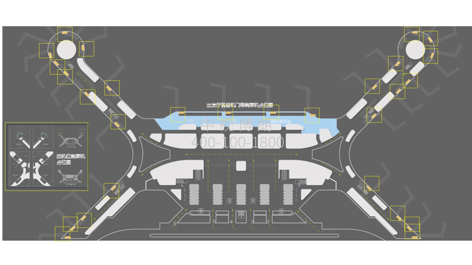 海口美兰机场广告-T2出发候机区刷屏套装位置图