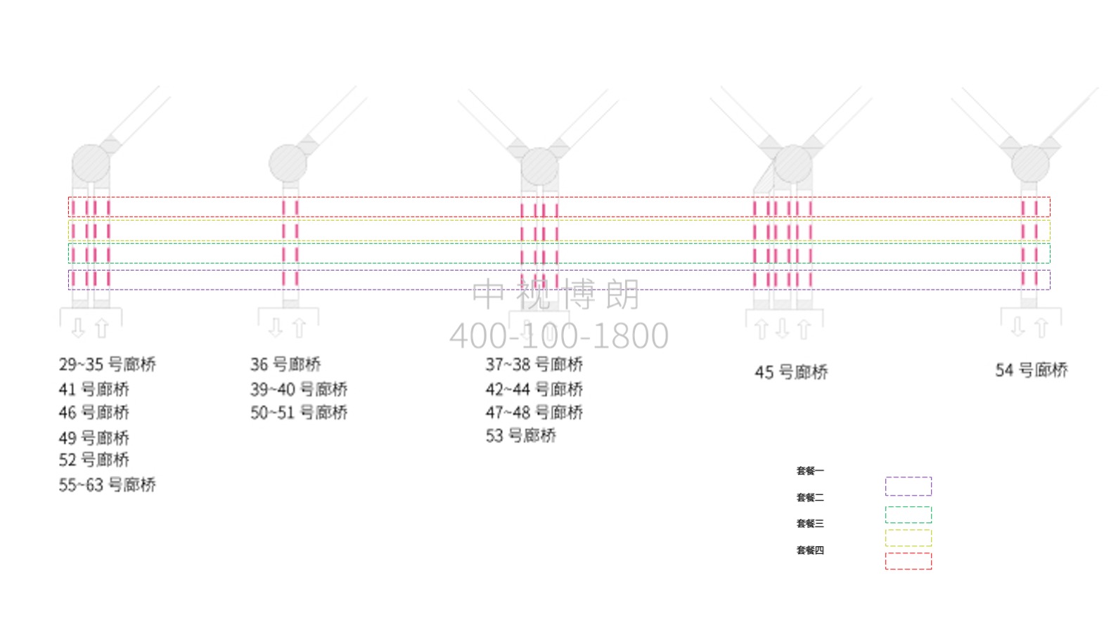 海口美兰机场广告-T2登机廊桥内侧看板位置图