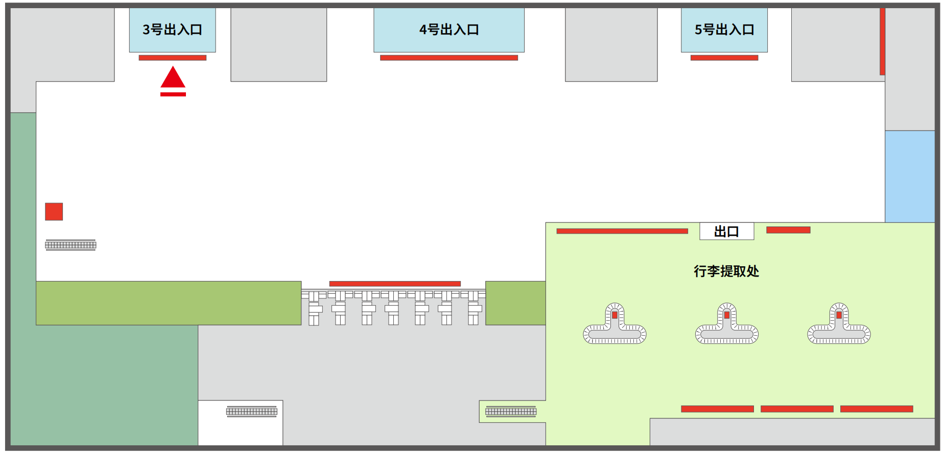 呼伦贝尔海拉尔机场广告-3号出入口立式灯箱位置图