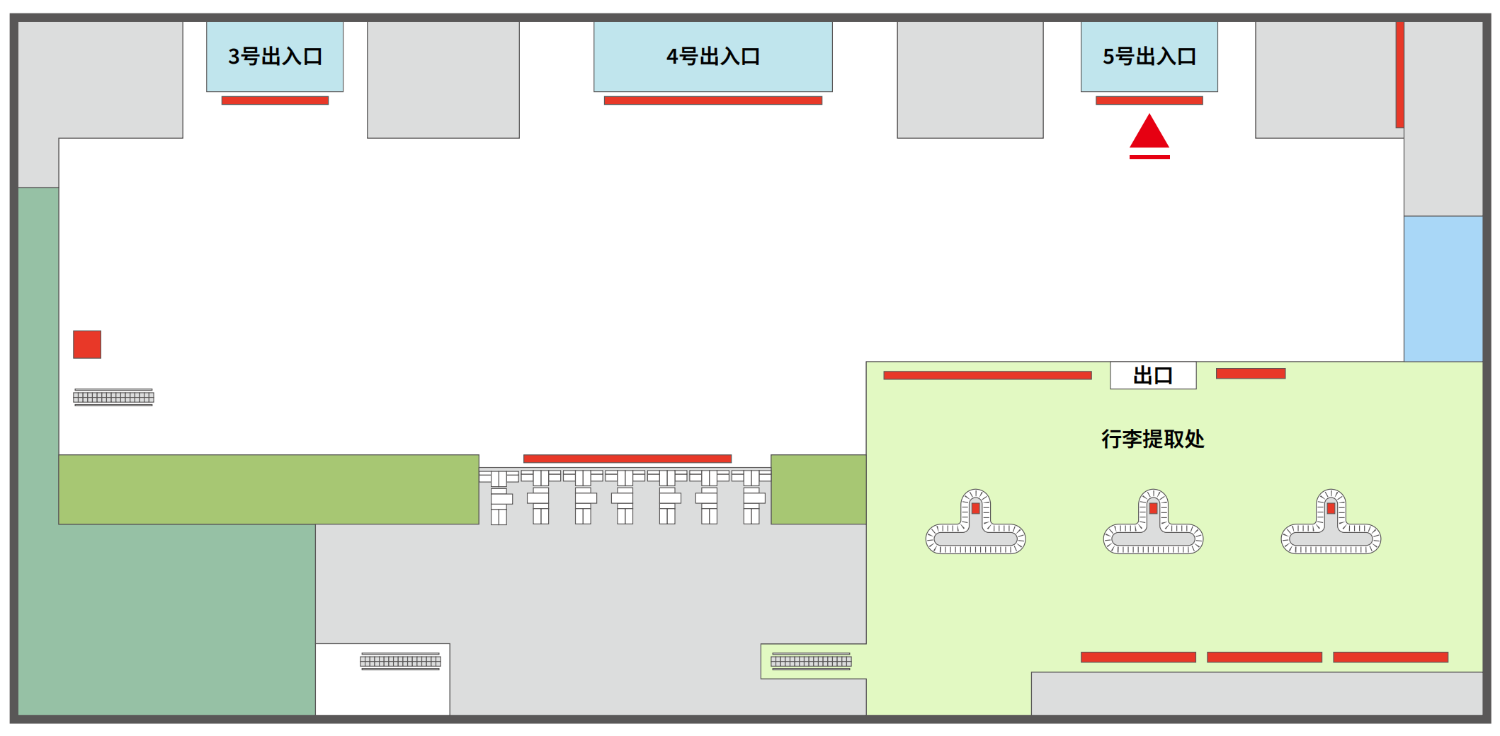 呼伦贝尔海拉尔机场广告-5号出入口立式灯箱位置图