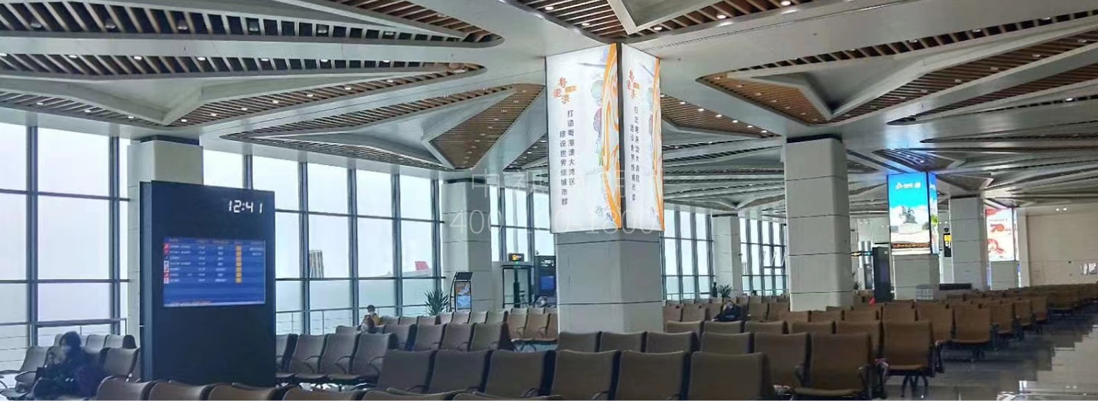 惠州平潭机场广告-出发候机区包柱灯箱