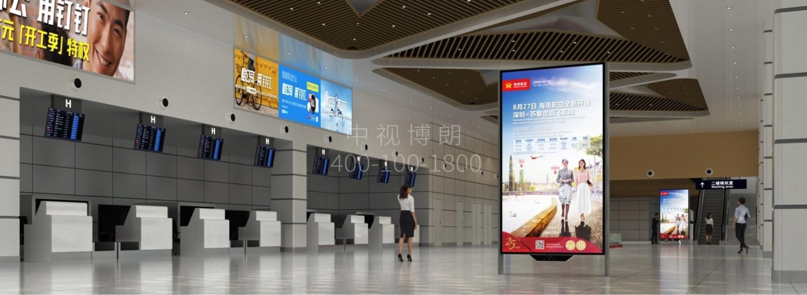 惠州平潭机场广告-到达大厅站立式灯箱