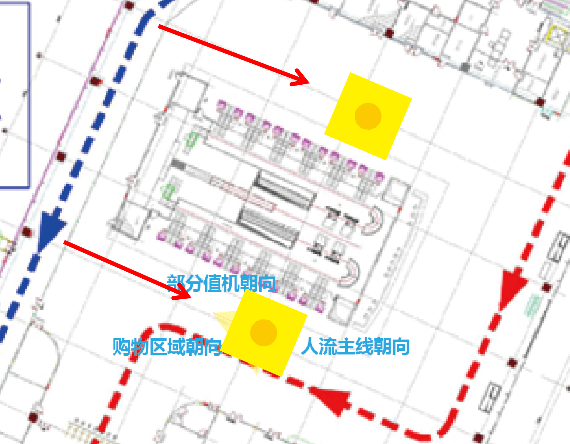 济南机场广告-国际值机大厅包柱灯箱套装点位图