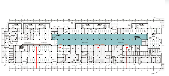 济南机场广告-国内出发候机厅灯箱套装点位图