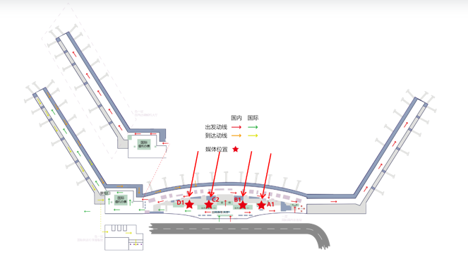 济南机场广告-国内出发值机区灯箱套装1点位图