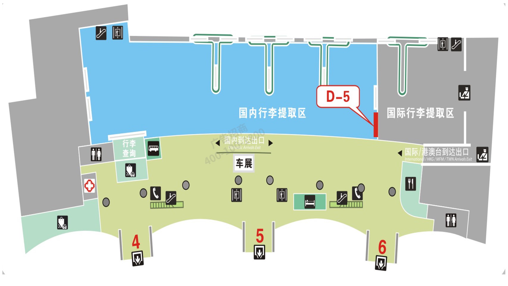 揭阳机场广告-达行李厅灯箱广告位置图
