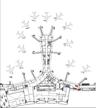 揭阳机场广告-T1国际到达通道灯箱位置图