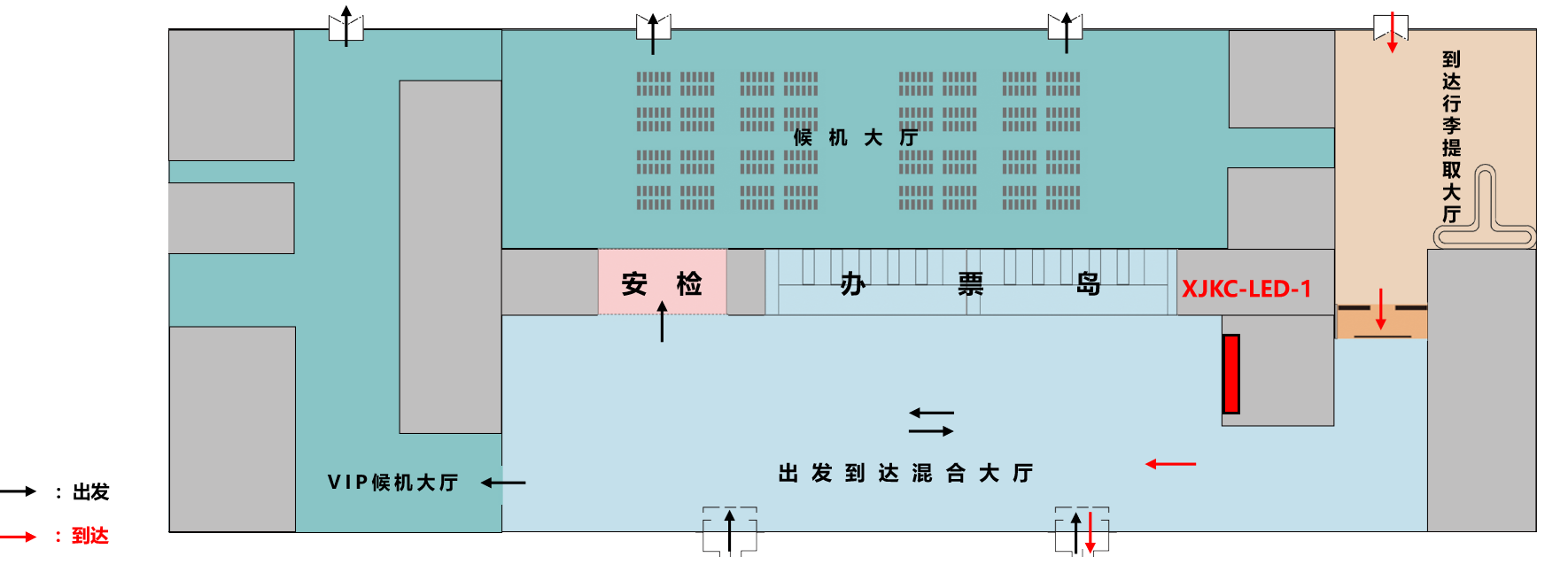 库车机场广告-出发&到达混流厅LED屏点位图