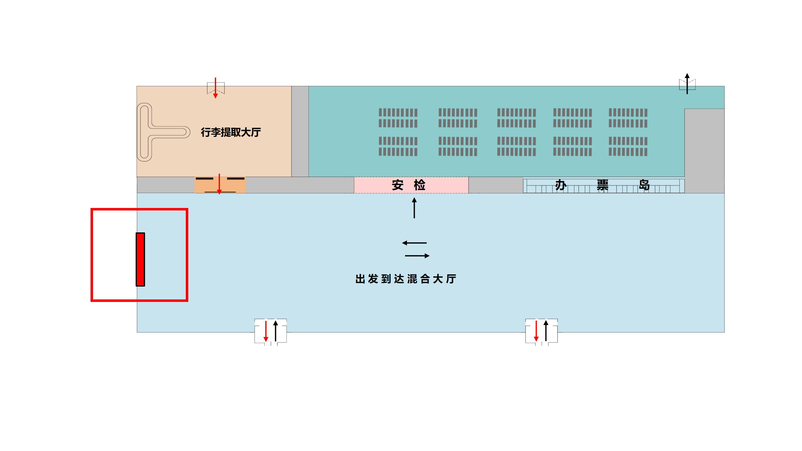 富蕴可可托海机场广告-出发到达混流厅LED大屏点位图