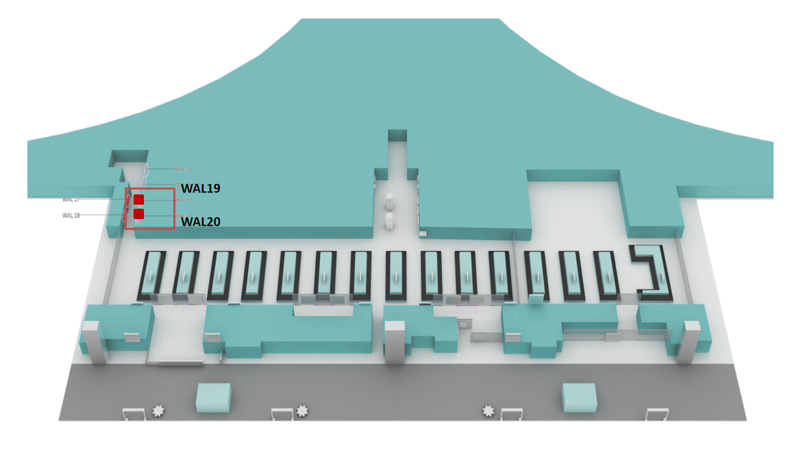 昆明机场广告-国内到达西指廊墙面灯箱点位图
