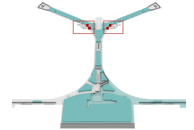 昆明长水国际机场广告-国内到达东西指廊创意媒体位置图